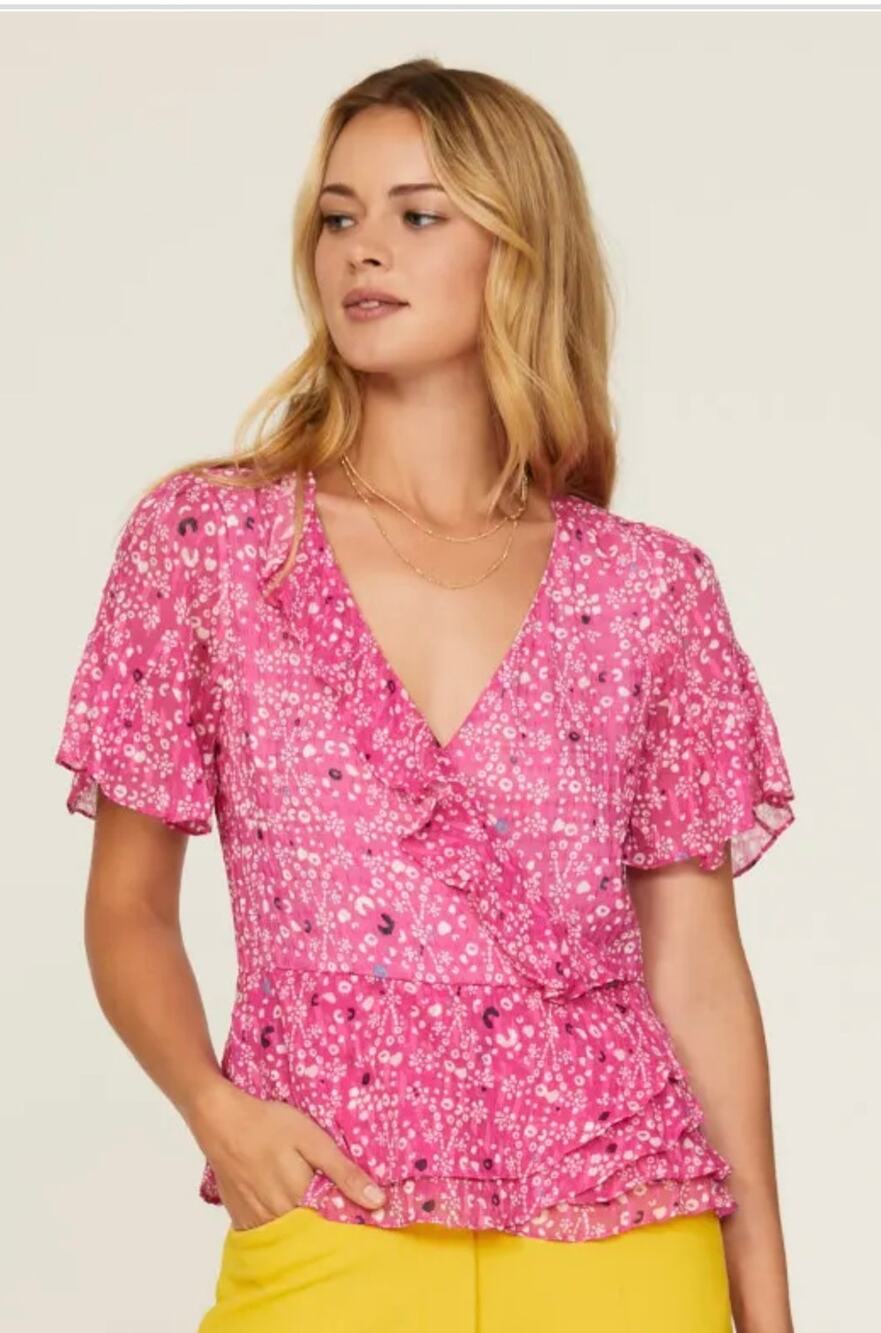 Tanya Taylor Bianka Wrap Top 4 Runs Small